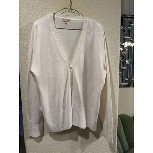Soon Brand White Full Sleeve Long Button-Up Cardigan Size 18